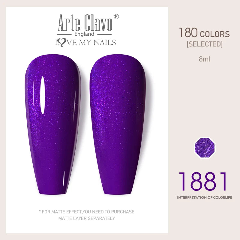 Arte Clavo Colorful Glitter Series UV Gel Nail Polish Sequin Soak Off