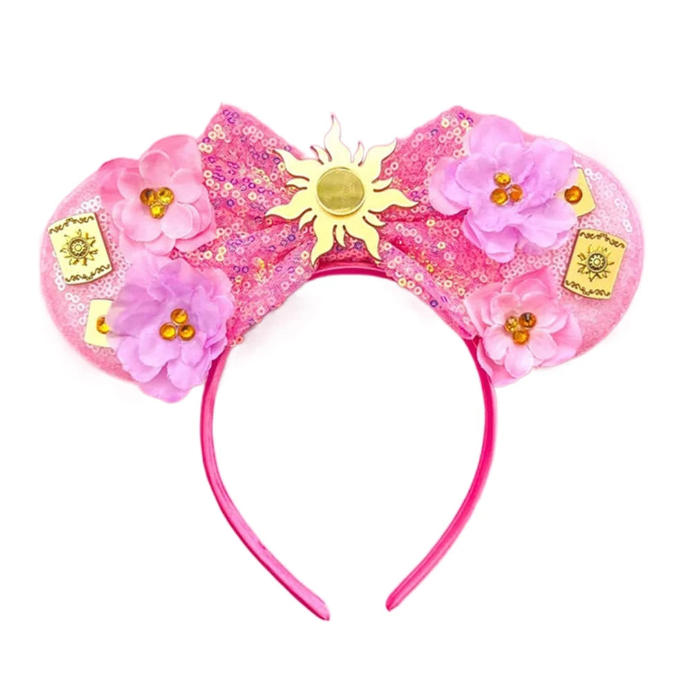 Sunflower Fashion Mouse Ears Princess Headband For Kids Band For Women Hair Accessories Girls Sequins 5" Sequin Bow Headwear Qme Headband 10