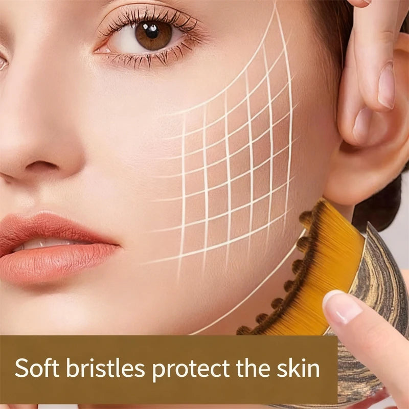 Soft Bristles Lymphatic Contour Face Brush Dry Facial Massage Gentle Qme