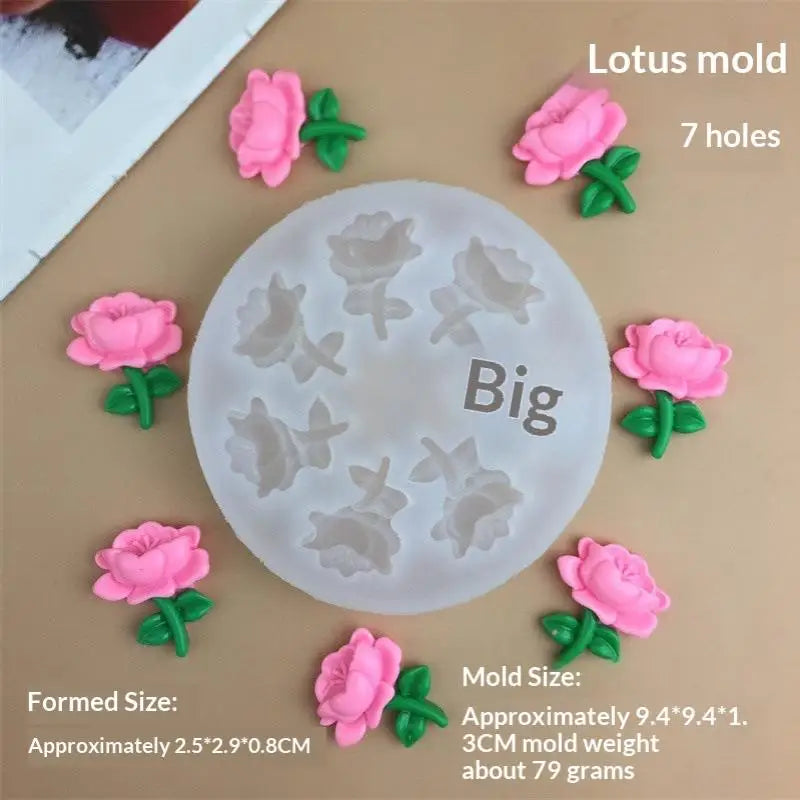 Flower Tulip Silicone Sugarcraft Mold Resin Tools Chocolate Cupcake Qme A4