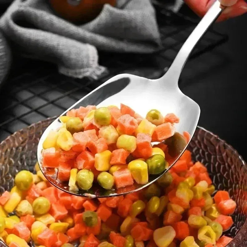 2/1Pcs Stainless Steel Spoon Large Long Handle Spoons Kitchen Cutlery Rice Dumpling Porridge Soup Scoops Restaurant Tableware Qme