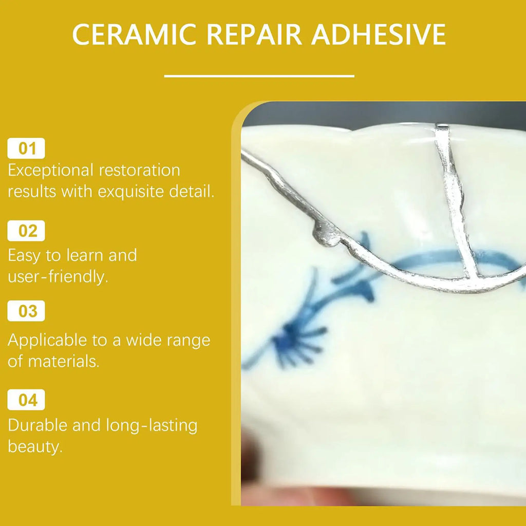 Porcelain Repair Broken Ceramics Glass Glue Adhesive Refinishing Art Qme