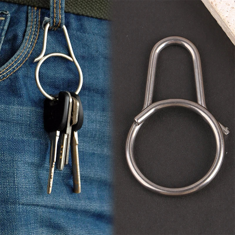 Titanium Alloy Key Ring Belt Clip Quick Draw Keychain Carabiner Qme
