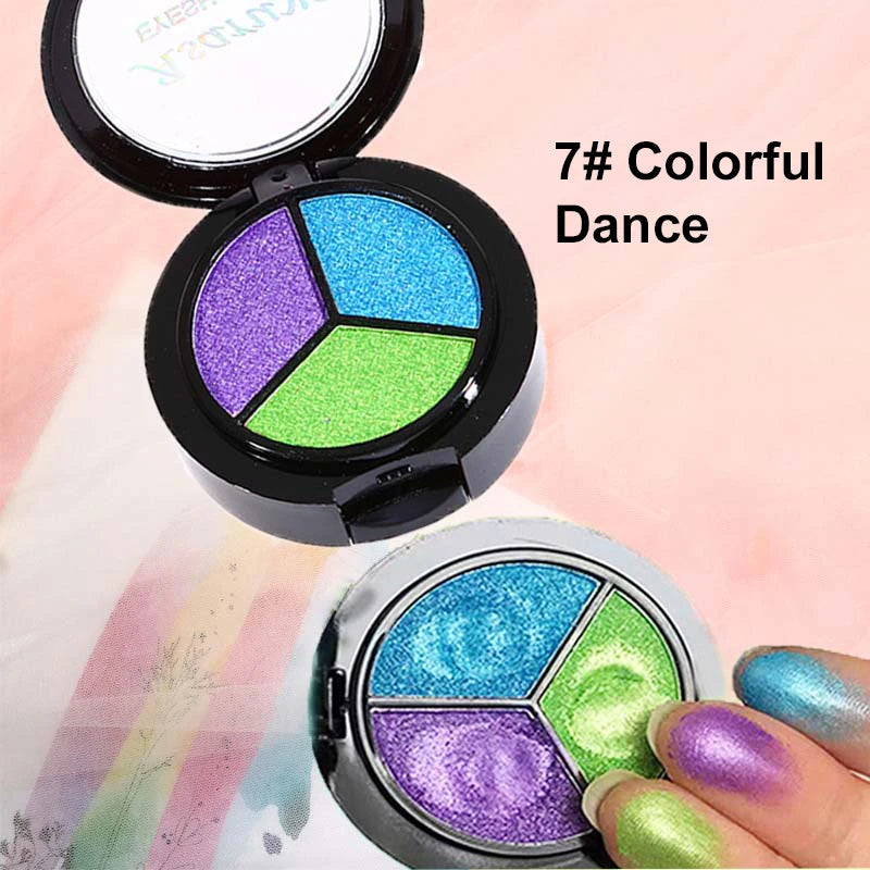 3 Colors Pearlescent Eyeshadow Palette Creamy Mousse Texture Earth Qme 07