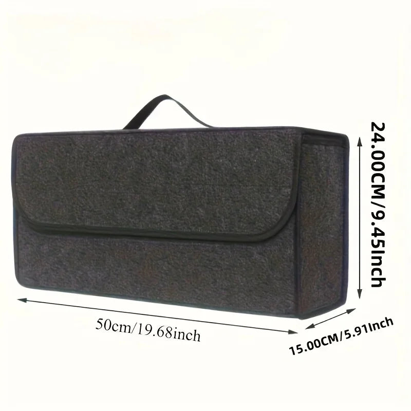 1-Pack Car Trunk Organizer: Foldable, Ergonomic Handle, for SUVs/Sedans/Trucks, Durable Fabric Qme