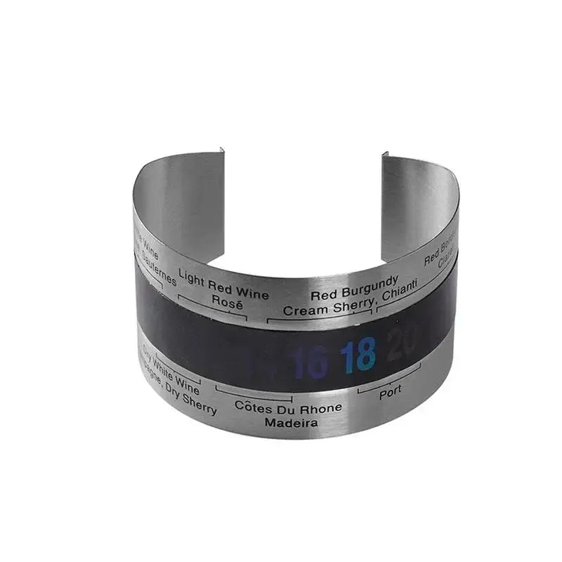 Wine Collar Thermometer Bar Beverage Tool Clever Bottle Snap LCD Qme Blue