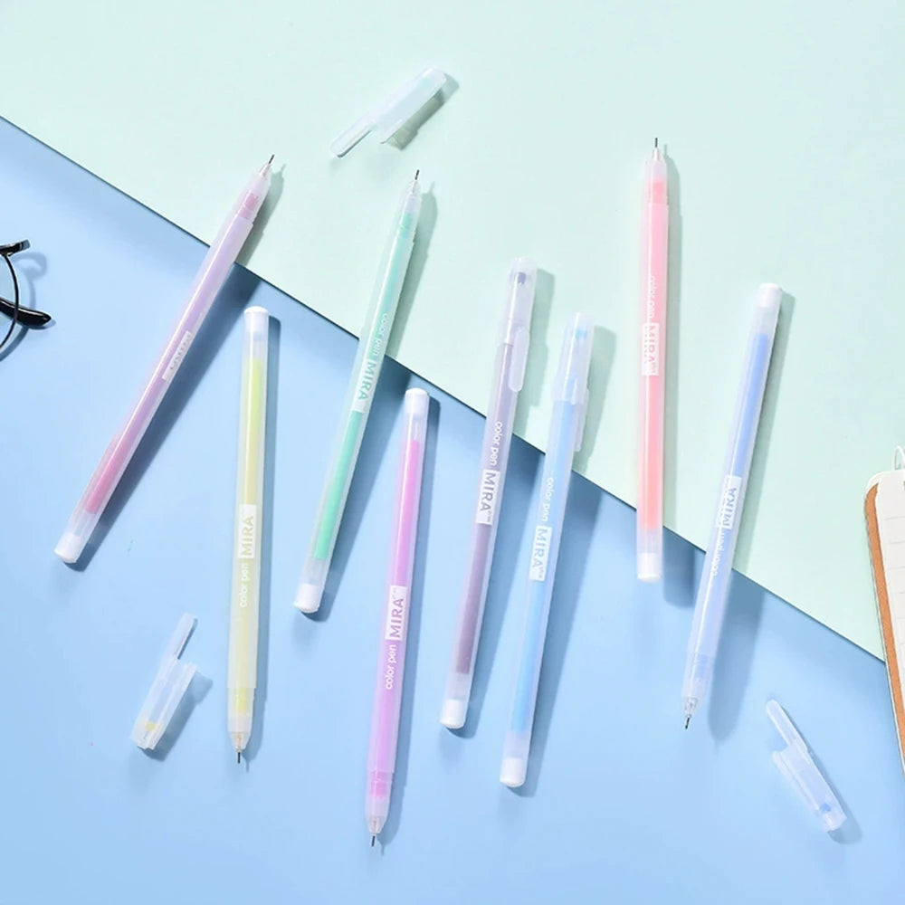 12-36 Pcs/Box Candy Color Gel Pen& Refill Set 0.5mm Kawaii for Multicolor Ballpoint Pen School Office Daily Writing Tools Qme