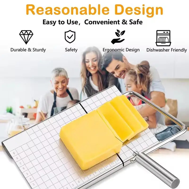 Stainless Steel Cheese Cutter Measurements Heavy Duty Butter Baking Qme