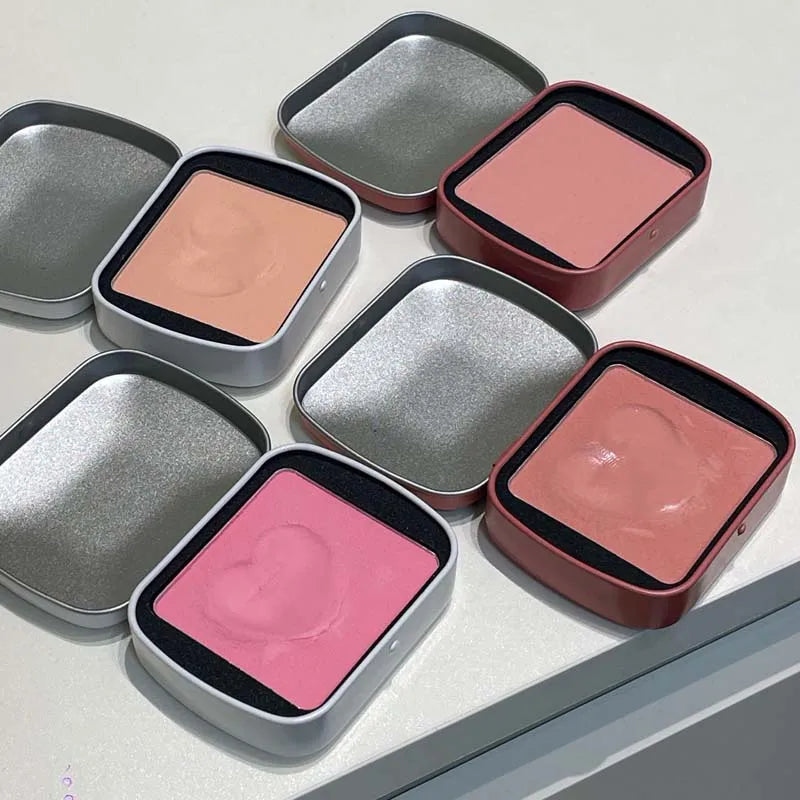 HERORANGE Delicate Smooth Blush Square Iron Box Monochrome Cream Qme