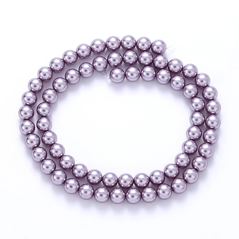 6mm Round Glass Pearl Beads Glass Round Tiny Craft Loose Spacer Beads for DIY Craft Necklaces Bracelets Jewelry Making Qme Color 1 6mm-70pcs