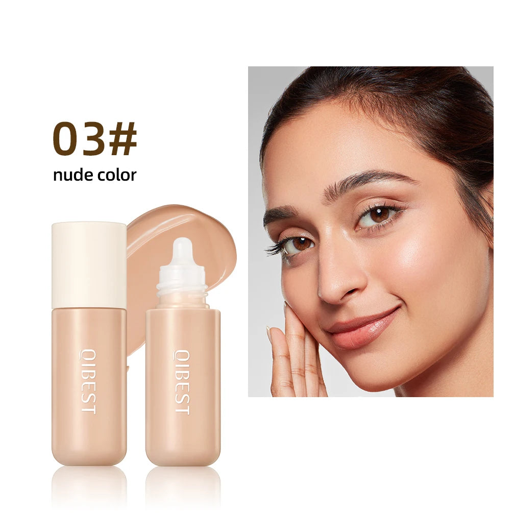 QIBEST Face Base Foundation Cream Primer Hydrating Waterproof Liquid Concealer Full Coverage Lasting Invisible Pore Face Makeup Qme 03