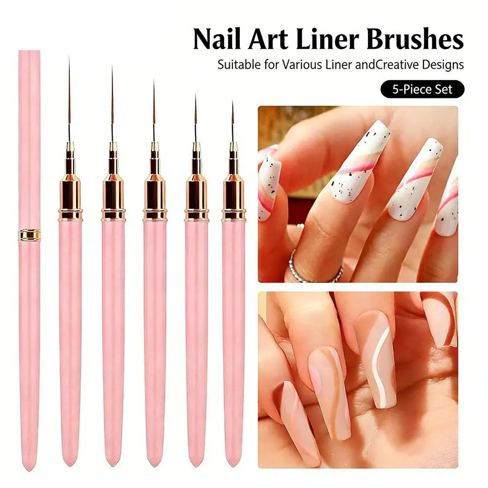 Nail Art Liner Brush UV Gel French Polish Long Lines Painting Drawing Qme
