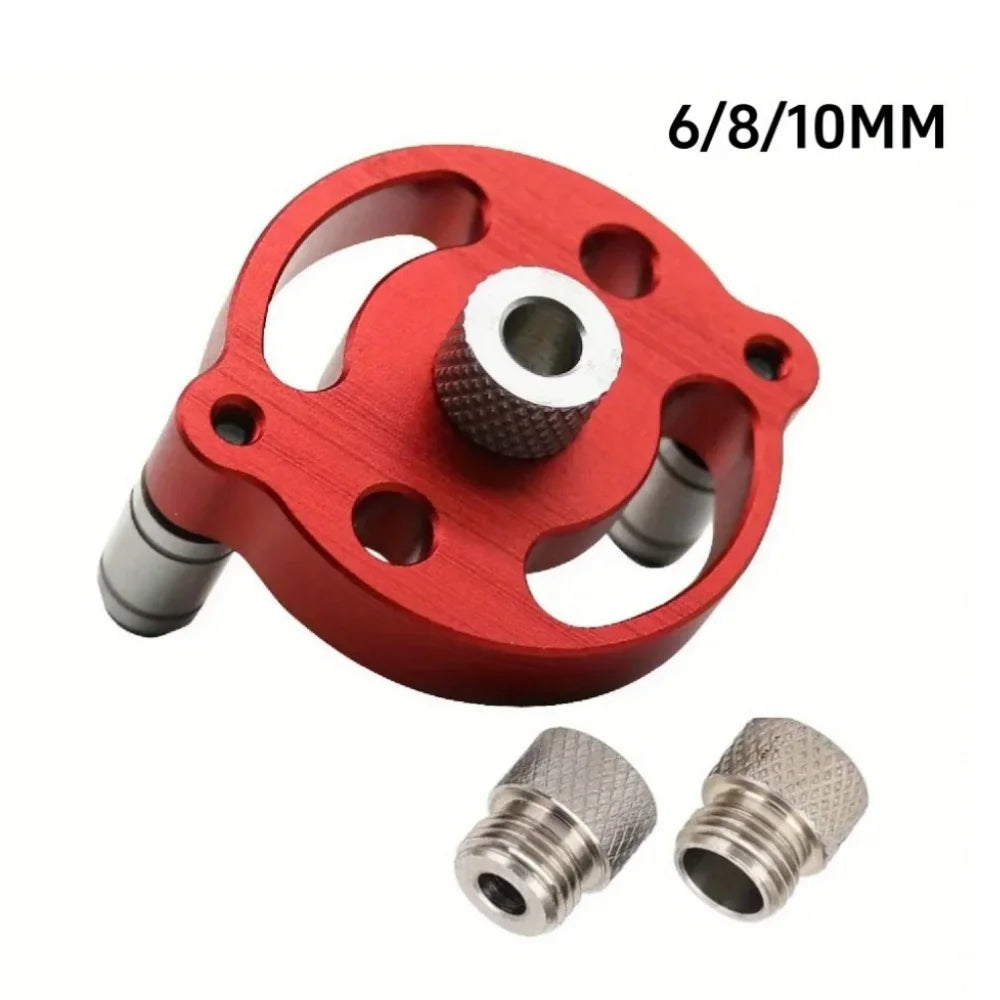 3-10mm Woodworking Self-Centering Dowel Jig Handheld Drill Guide Locator Straight Holes Wood Panel Hole Puncher Locator Tool Qme Red Set B