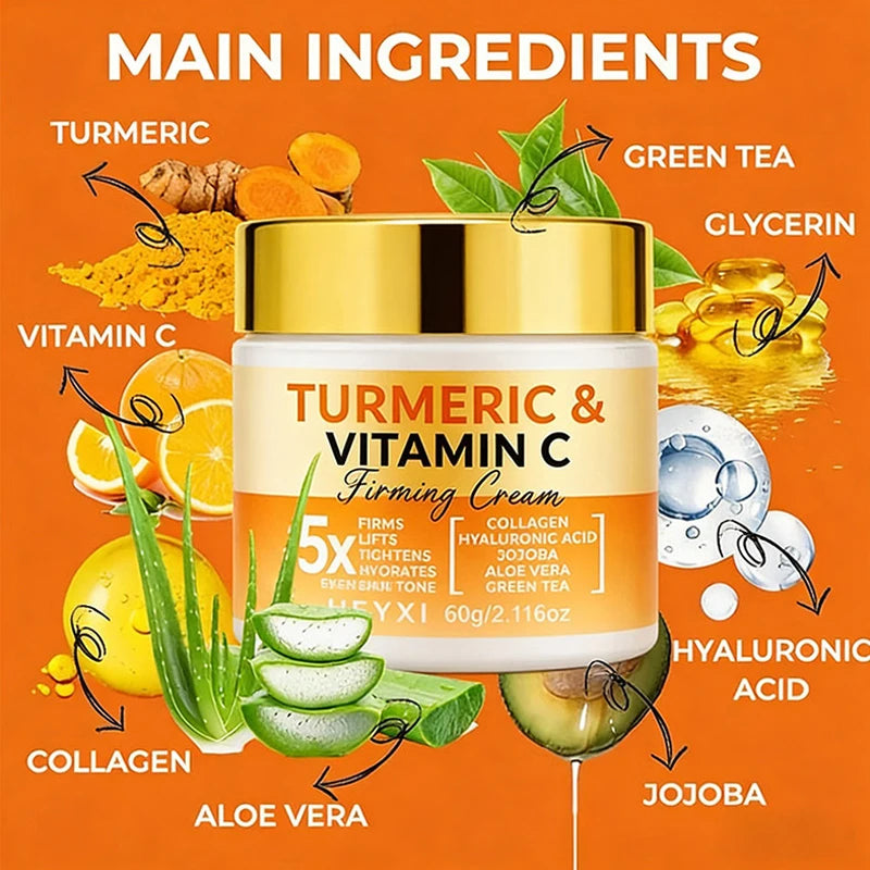 Turmeric Vitamin C Firming Face Cream Moisturizing Replenishing Water Qme