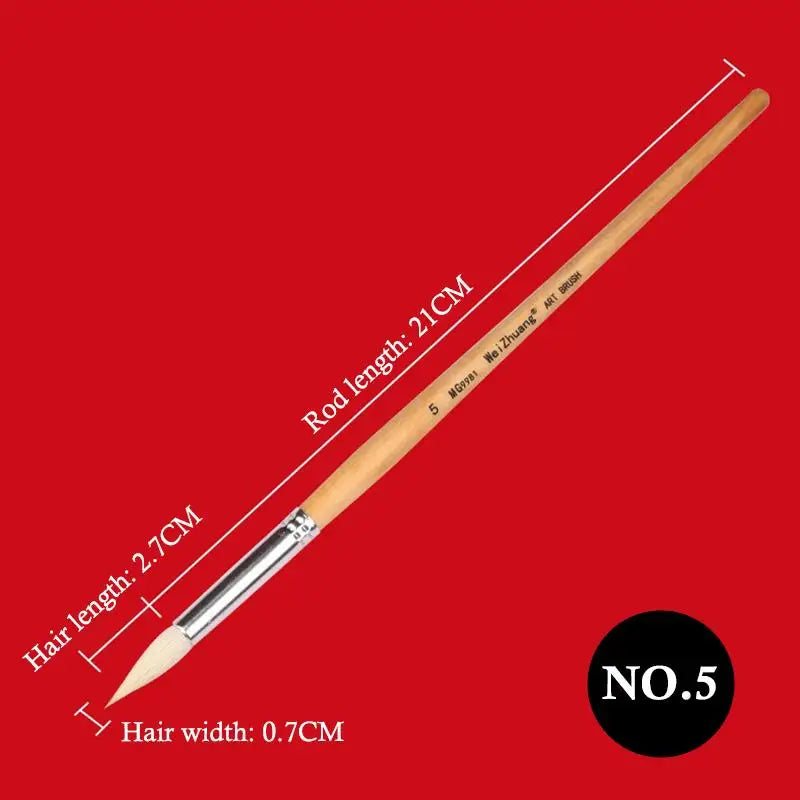Gouache Watercolor Hook Line Pen Soft Weasel Hair Fine Detail Qme A6