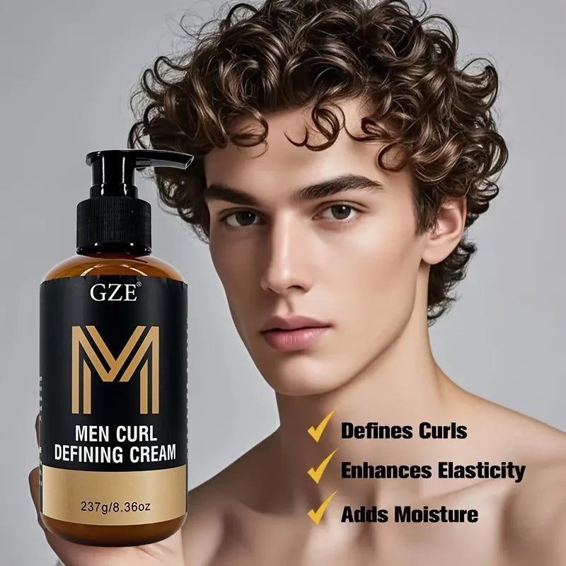 GZE Men Curl Defining Cream - Defined Bouncy Cue Curls Waves- Enhances Curl Definition and Hydrates Hair Frizz rls and Frizz Qme