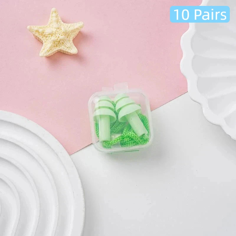 Soft Foam Earplugs 38dB Noise Cancelling 10 Pairs Multicolor