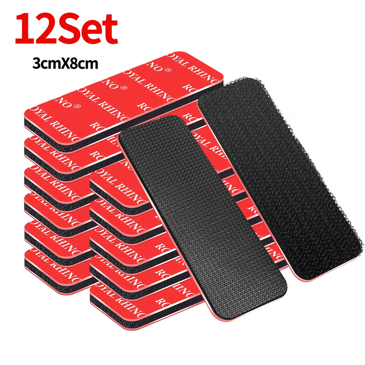 High-Adhesion Hook & Loop Pads Self-Adhesive Backing for DIY Floor Pads High Adhesion Heat-Resistant Hook and Loop Fasteners Qme 12set-3cmX8CM