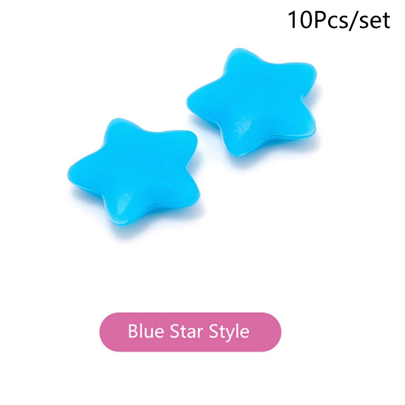 5 Pairs Anti Slip Ear Hook Silicone Star Moon Eyeglass Eyewear Qme Star Blue
