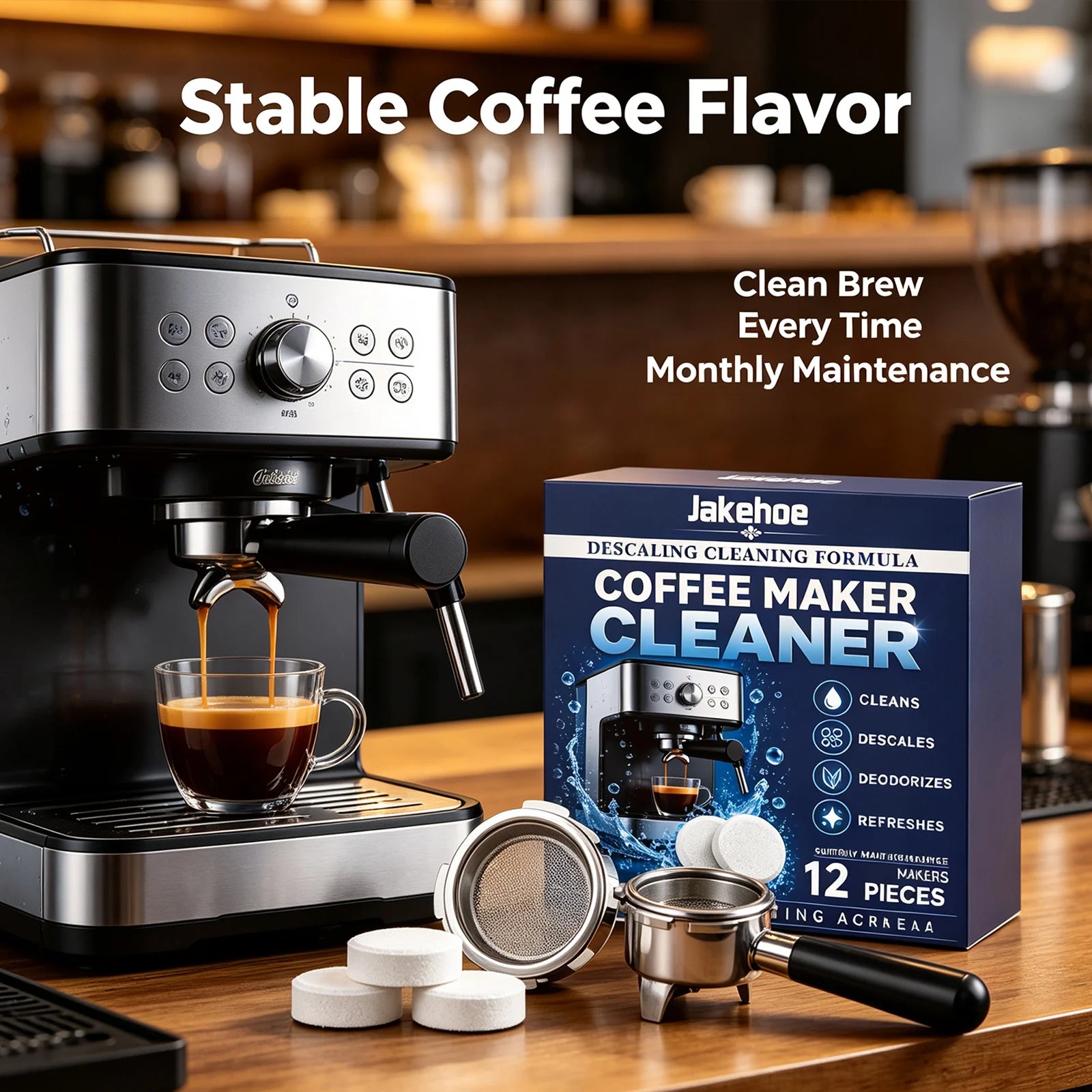 Coffee Maker Descaling Tablets Remove Dirt Restore Shiny Deodorize Maintain Stable Coffee Brewing Flavor Coffee Machines Cleaner Qme