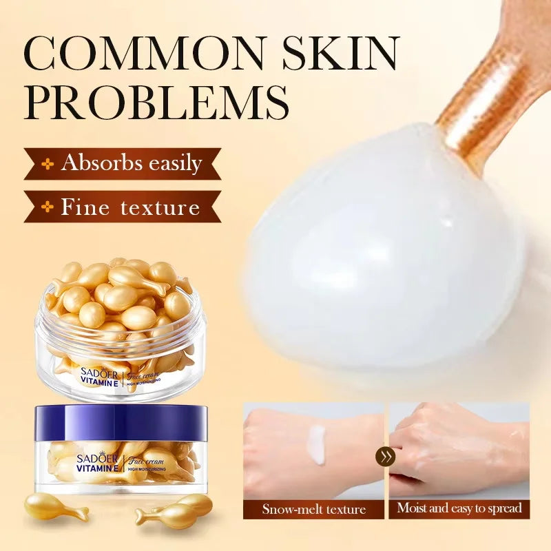 30pcs Capsules Vitamin E Face Essence Lifting Firming Whitening Shrink Pores Faded Wrinkle Aging Freckle Repair Skin Care Serum Qme