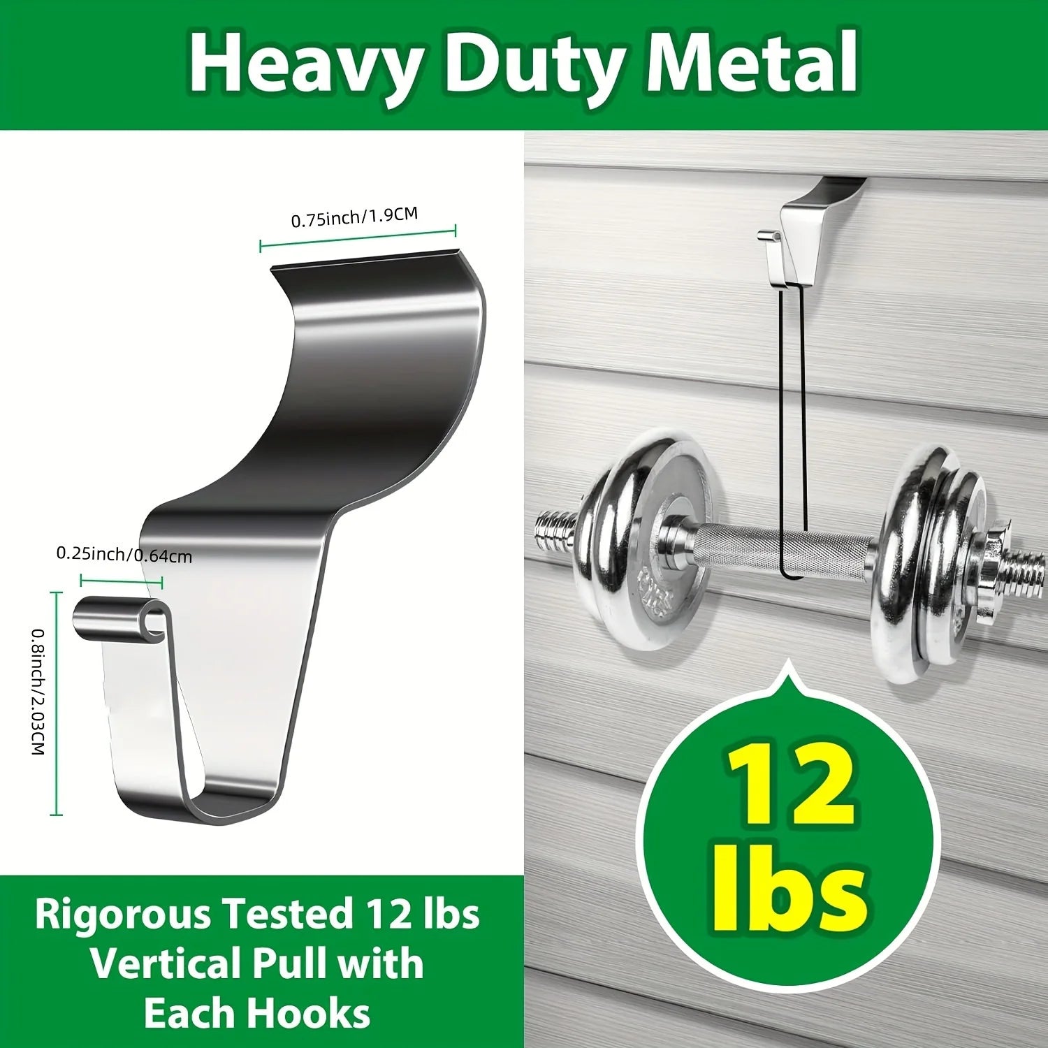 Vinyl Siding Hooks, Heavy Duty Stainless Steel Siding Hooks Vinyl Siding Hangers, Low Profile & No Holes Needed Siding Clips Qme