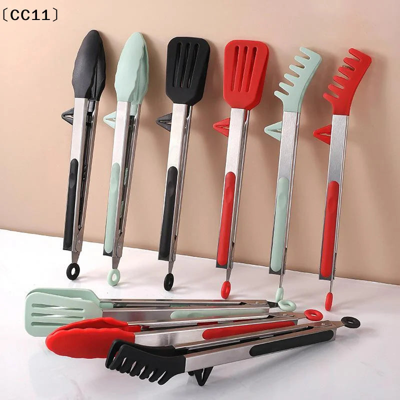 Temperature Resistant Nylon Stainless Steel Food Clip Outdoor BBQ Qme