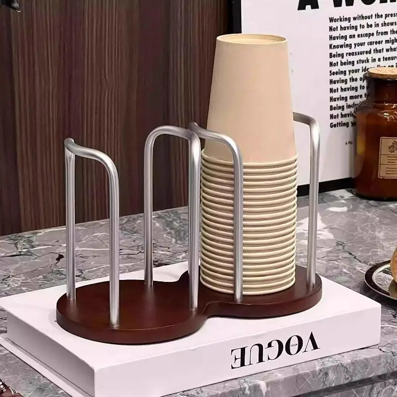 Wood Dispenser Longer Stick Mug Display Stand Organizer Supplies Qme A6