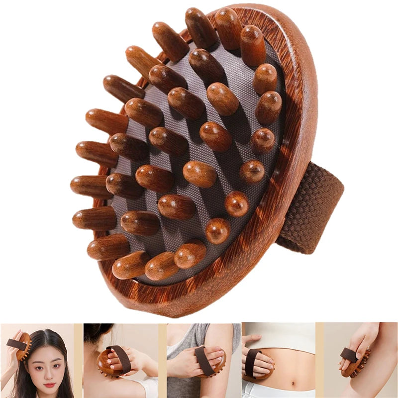 Massage Meridian Brush Leg Tool Stomach Wooden Airbag Scalp Five Qme