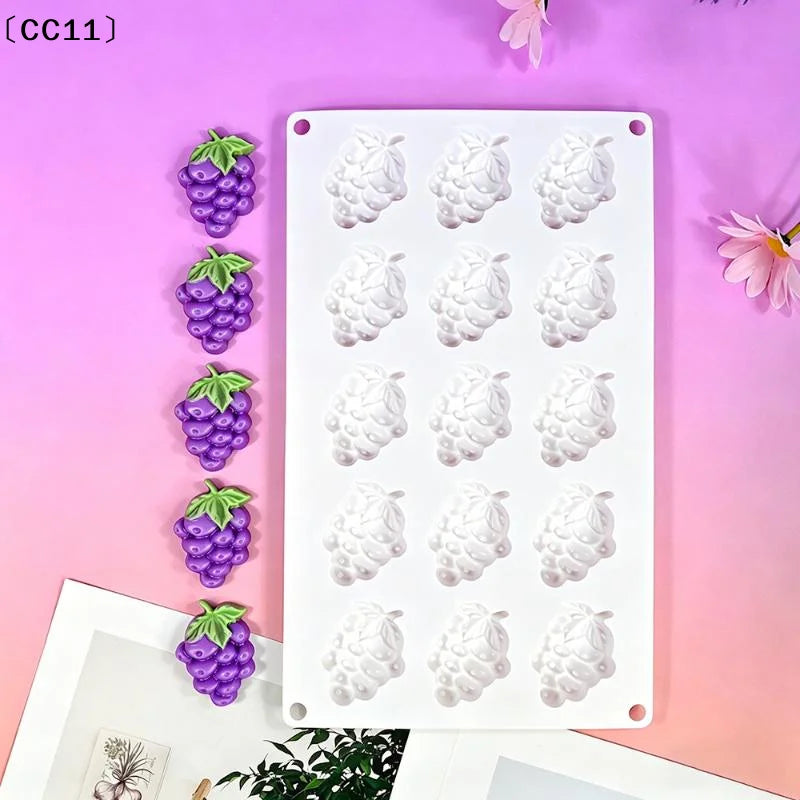 Grape Skewers Bananas Shape Silicone Molds Chocolate Mousse Cake Mold Qme
