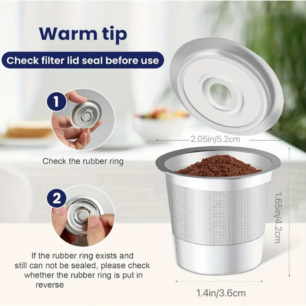 SUS304 Stainless Steel Reusable K-cups Coffee Pods Compatible Ninja Qme