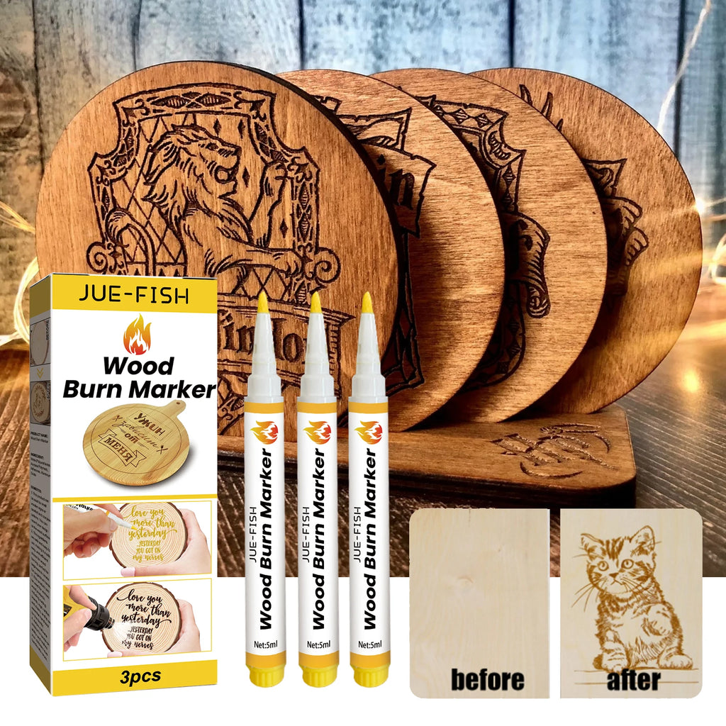 New DIY Scorch Wood Burned Marker Long Lasting Easy to Use Draw Complex Patterns Practical Chemical Wooden Marker Painting Pens Qme