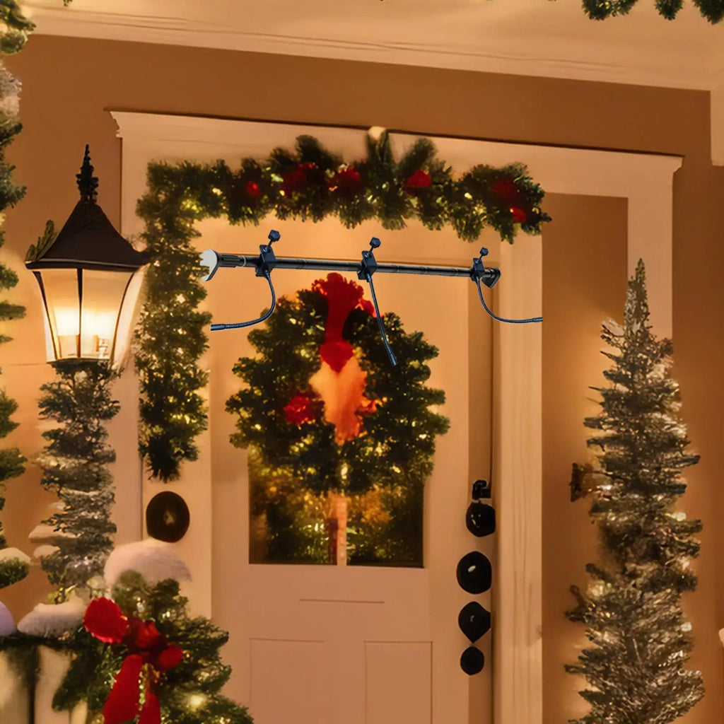 Garland Hanger For Door Frame Adjustable Garland Hanger Metal Holiday Decoration Holder For Christmas Wreath Halloween Outdoor Qme