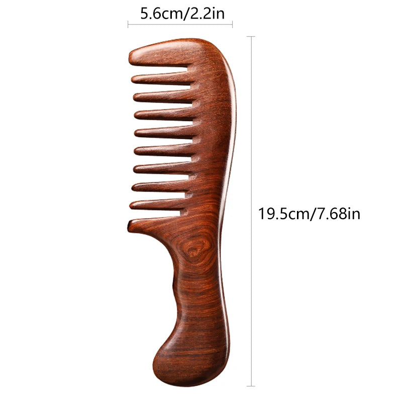 Natural Sandalwood Hair Combs Anti-static Wooden Comb Massager Care Qme
