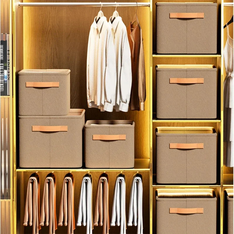 Home Use Drawer Style Wardrobe Long Rectangle Partitioned Ioan Storage Box Foldable Organizer Box For Clothes Pants Qme