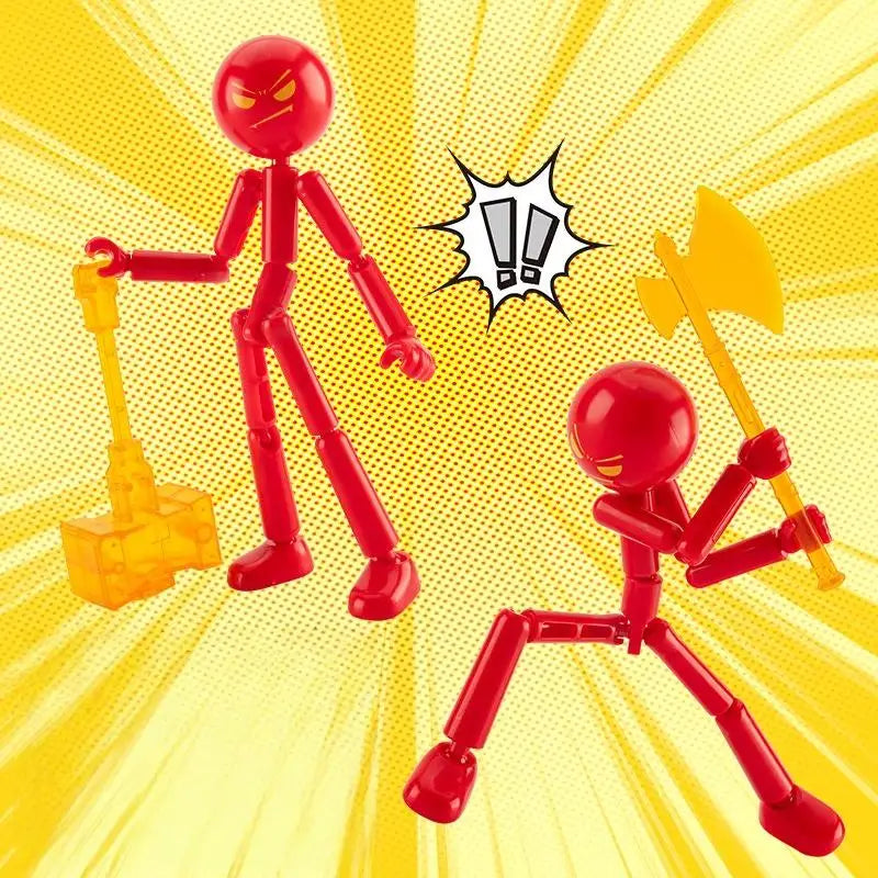 Novelty Action Figure Stickman Assembled Robot Movable Multi-jointed Qme A1