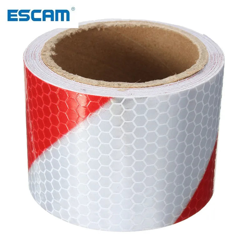 5pcs New Arrival 2"x10' 3 Meters Red White Reflective Safety Warning Conspicuity Tape Film Stickers Qme