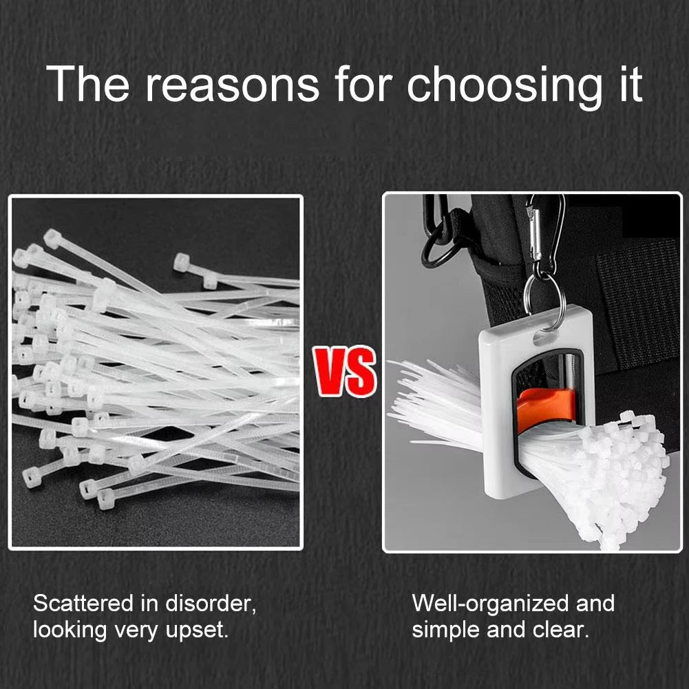 Square Cable Tie Organizer Fluorescent Cable Tie Organizer Portable Reusable Storage Cable Tie Holder Cable Tie Storage Tool Qme