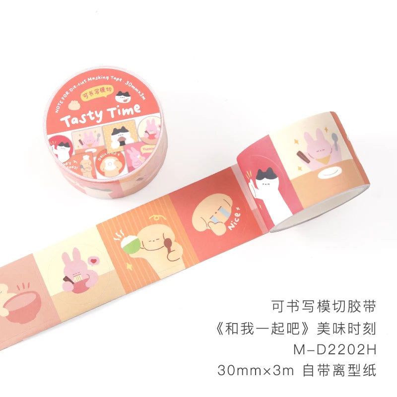 200cm/Roll INS Masking Tapes Cute cartoon pattern Decorative Label Stickers for Journal Scrapbooking Diary Album Stationery Tape Qme A 30mm X 3m