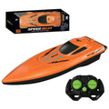 Remote Control Boat Waterproof Electric Toy Speedboat Swimming Pool Qme Orange