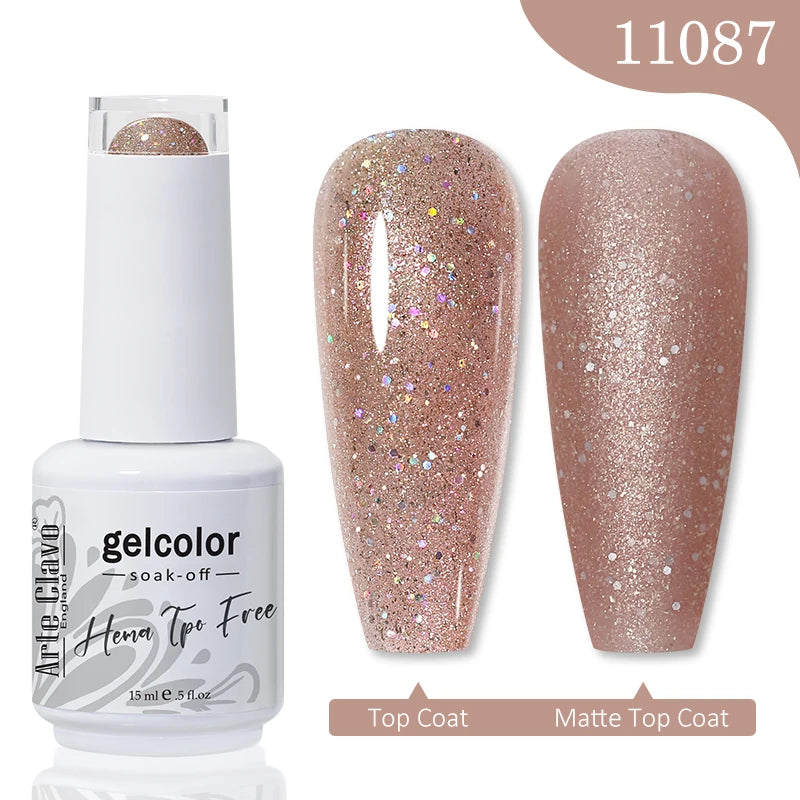 Arte Clavo Crystal Crushed Diamond Pink Blue Gel Nail Polish 2026