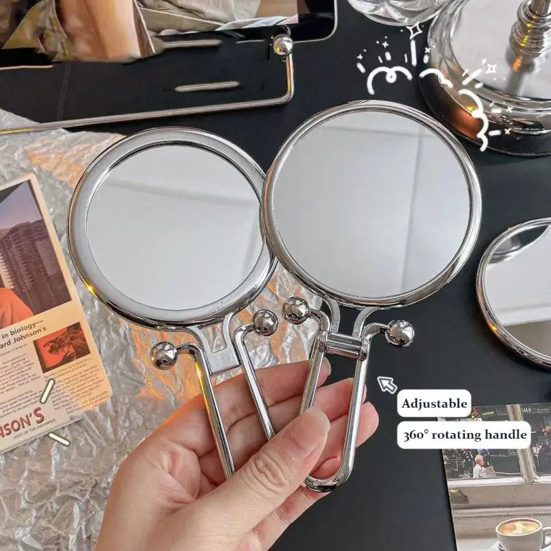 360 Rotation Handheld Mirror Table Standing Makeup Tool 2x 5x 10x Qme