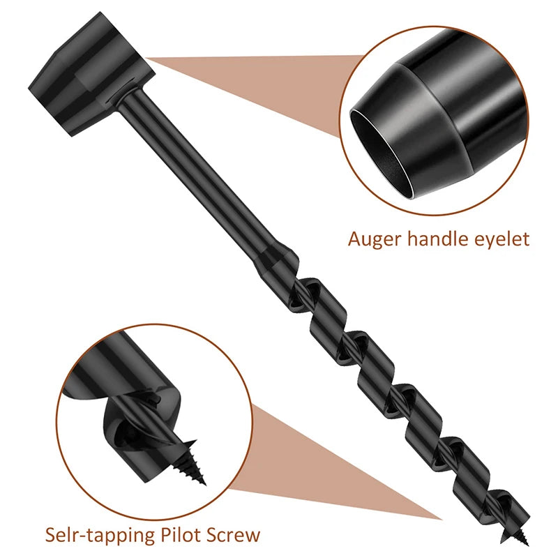 Outdoor Extended Drill Bit Hand Wood Punch Manual Auger Bush-craft Qme