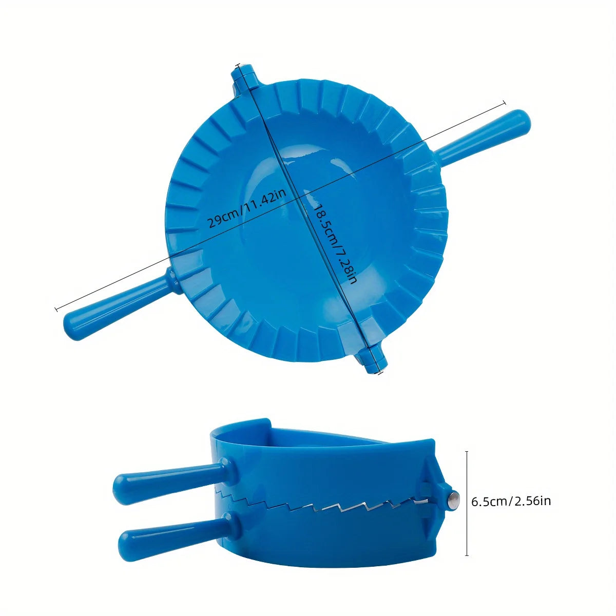 Large Pastry Dough Cutter Mold - Durable Plastic Pie & Dumpling Mold with Ergonomic Handle, Multi-Color Options for Baking, Qme Blue