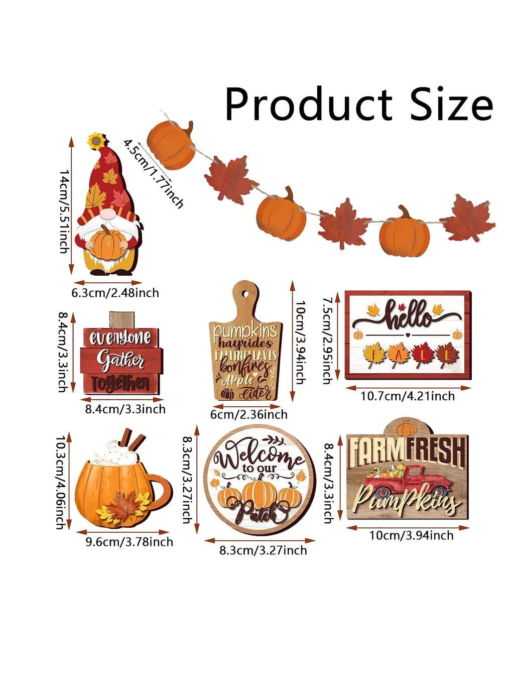 Fall Harvest Wooden Tiered Tray Decor Set - Farmhouse Autumn Centerpieces with Pumpkin Spice and Maple Leaf Accents Qme