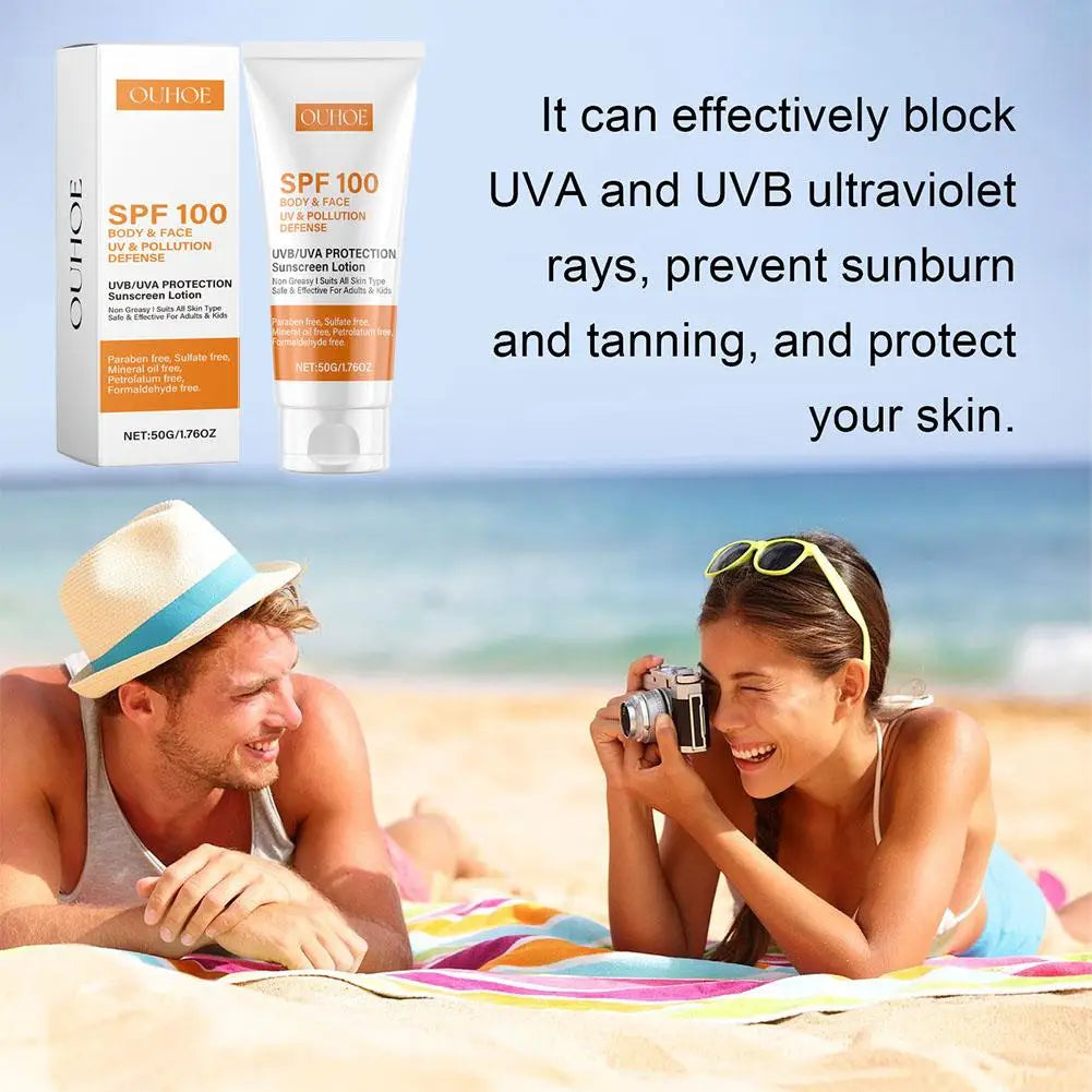 Sunscreen Lotion Spf100 Moisturizing Refreshing Light Non Greasy Qme