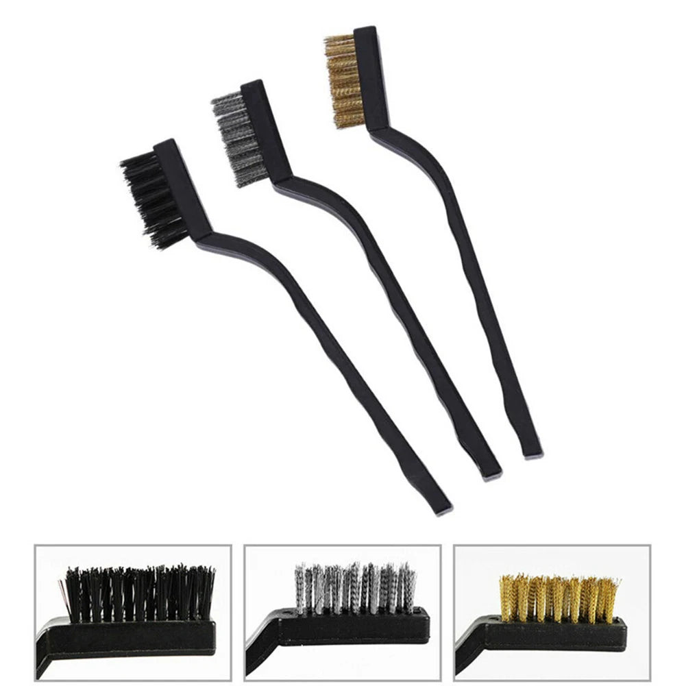 1pc 7" Stainless Steel Copper Nylon Wire Brush Rust Scrub Remove Cleaning Tools Ndustrial Metal Rust Polishing Burring Tools Qme