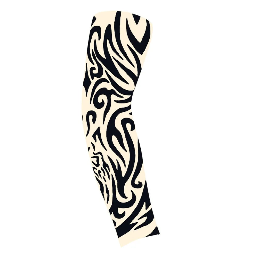 Flower Arm Pattern Tattoo Sleeve Breathable Thin Men Sunscreen UV