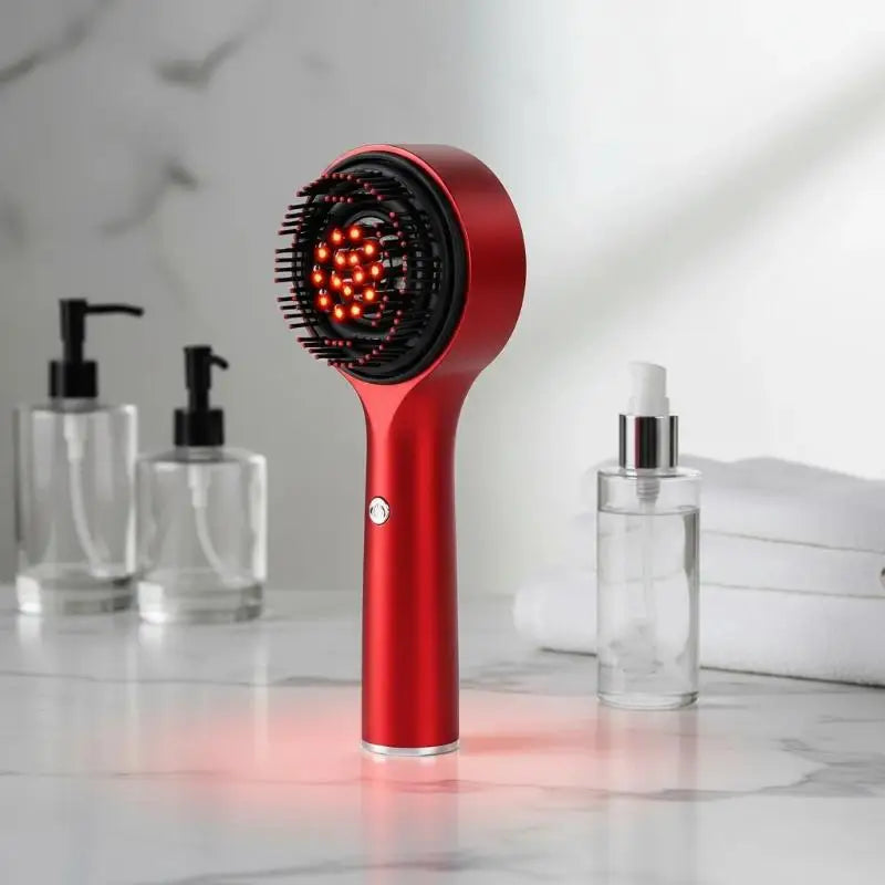 Electric Head Massage Comb Rechargeable 630nm Red Light Scalp Qme