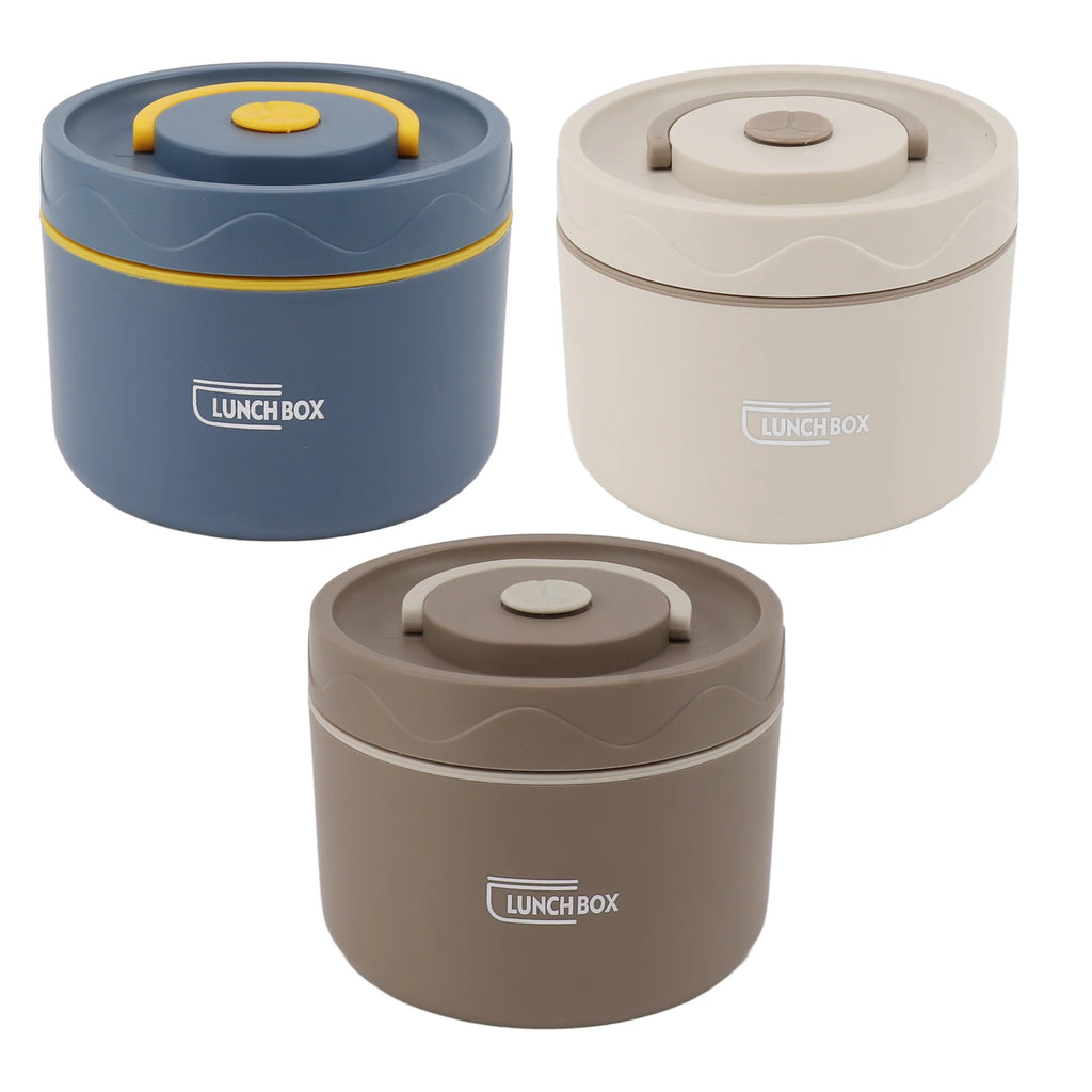 550ml Heat Insulation Cooker Thermal Cooking Pot Stainless Steel Double Layer Portable Round Shape Thermal Lunch Container Qme